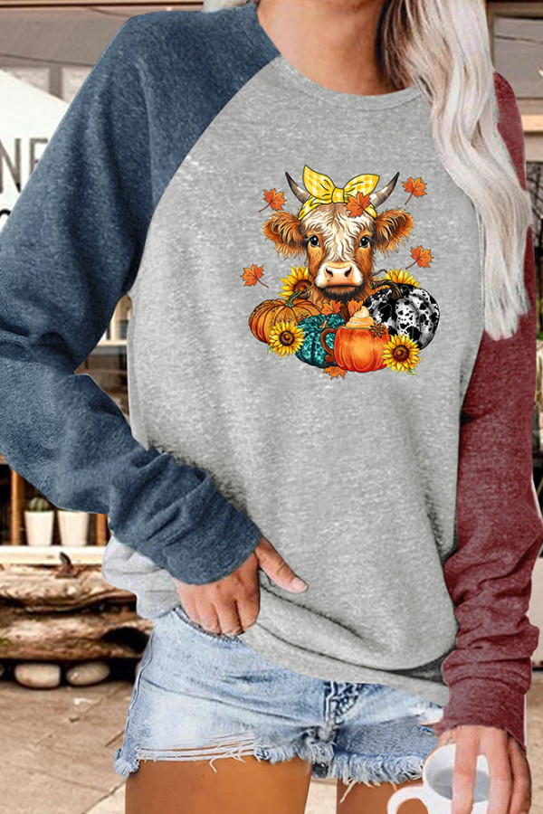 Autumn Western Fall Vibes Print Plus Size Top