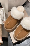 Suede With Fur Slip On Shoes