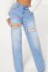 Washed Ripped Wide Leg Jeans 