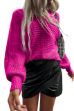 Rose Rib Knit Batwing Sleeve Sweater