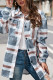 Grey Plaid Print Button Up Shacket
