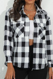 Plaid Print Button Up Pocket Shacket