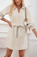Plain V Neck Jacquard Mini Dress With Sash