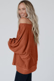 Gold Flame Exposed Seam Patchwork Dolman Sleeve Top