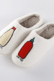 Milk Bottle Knit Fluffy Slippers