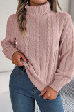 Turtleneck Cable Knitting Sweater 