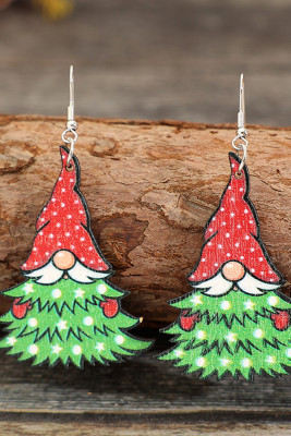 Santa Christmas Tree Wooden Earrings MOQ 5pcs