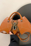 Spider Rhinestone PU Leather Bag 