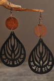 Black bohemia Wooden Earrings