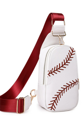 Baseball Print PU Sling Bag MOQ 3pcs