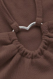 Sleeveless Spaghetti Knitting Crop Top 