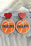 Baseball Mom Heart Wooden Earrings 