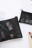 Black Mesh See Thru Envelope Cosmetic Bag MOQ 3pcs