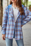 Plaid Hooded Button Up Shirt 