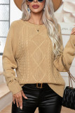 Plain Cable Knit Sweater Top