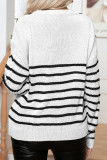 Texture Stripe Knit Pullover Sweater
