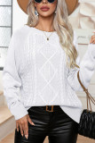 Plain Cable Knit Sweater Top