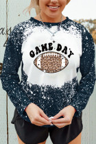 Game Day Football Bleached Print Plus Size Top
