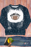 Game Day Football Bleached Print Plus Size Top