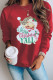 Red Merry Christmas Y'all Santa Claus Print Pullover Sweatshirt