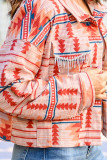 Red Western Aztec Print Corduroy Jacket
