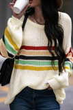 Colorblock Stripes Loose Knitting Sweater 