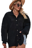 Black Plus Size Chest Pocket Waffle Knit Sweater