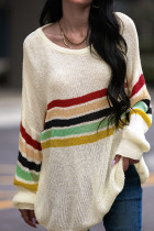 Colorblock Stripes Loose Knitting Sweater 