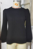 Plain Texture Puff Sweatshirt