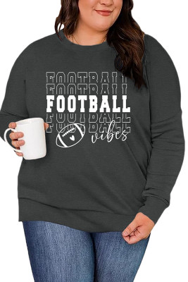 Football Vibes Plus Size Sweatshirt Top