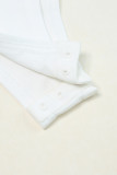 Bright White Ribbed Knit Long Sleeve Square Neck Bodysuit