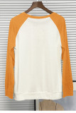 Colorblock O-neck Long Sleeve Top Boutique Clothes Wholesale