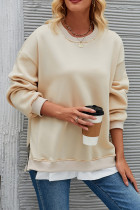 Side Zipper Plain Pullover Sweatshirt