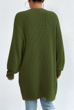 Plain Front Open Knitting Cardigan 