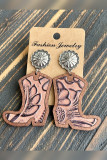 Western Boots Wooden Earrings MOQ 5pcs