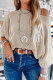 Apricot Boatneck Batwing Sleeve Cording Blouse