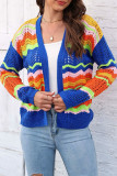 Multicolor Crochet Knit Open Cardigan