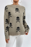 Skull Halloween Knitting Pullover Sweater 