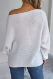 Plain Wide Shoulder Knit Sweater