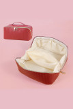 Plain Plaid Knit PU Cosmetic Bag MOQ 3pcs