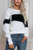 Boutique Clothing Wholesale Color Block Cable Knit Pullover Sweater