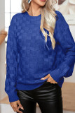 Plain Plaid Knit Pullover Sweater