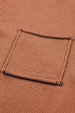 Orange Raw Edge Patch Pocket Exposed Seam Loose Sweater