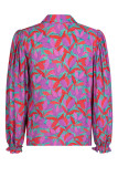 Multicolour Plus Size Floral Print Ruffled Puff Sleeve Shirt