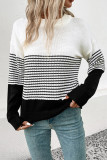 Colorblock Splicing Stripes Knitting Sweater 