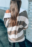 Stripe Oversized Collared Long Sleeve Top