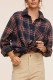 Boutique Clothing Wholesale Women Plaid Pockets Button Up Shirt