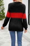 Color Block High Collar Knit Sweater