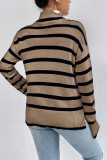 Striped Knit Turtle Neck Sweater