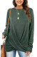 Green Twist Knot Long Sleeves Top 